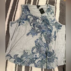 NEW LEEBE WOMENS PLUS V-NECK PRINTED TANK
SIZE:4X